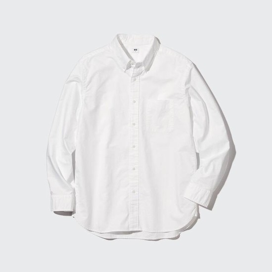 Uniqlo Regular Fit Oxford (Button-down Collar) Kosele Panske Biele | TSVXWZ-890