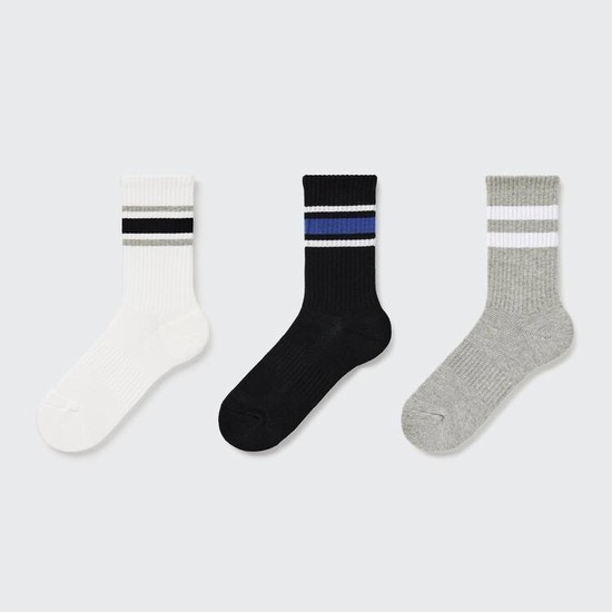 Uniqlo Regular (Three Pairs) Ponozky Detske Biele Čierne Siva | AQPTWC-739