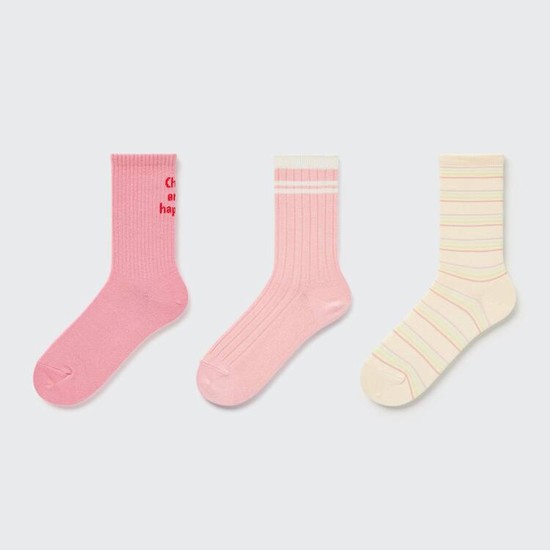 Uniqlo Regular (Three Pairs) Ponozky Detske Ruzove Žlté | LYZPET-137
