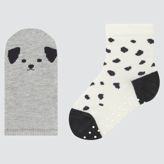 Uniqlo Regular (Two Pairs) Ponozky Pre Babatka Siva Biele | NZHBQV-281