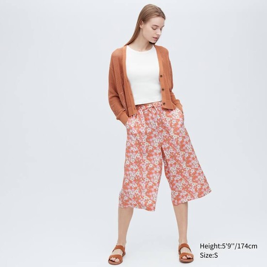 Uniqlo Relaco Surf Floral Print 3/4 Loungewear Damske Ruzove | HCWUXO-138
