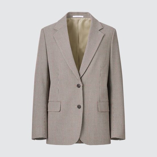 Uniqlo Relaxed Fit Tailored Bundy Damske Béžové | RBFGHN-058