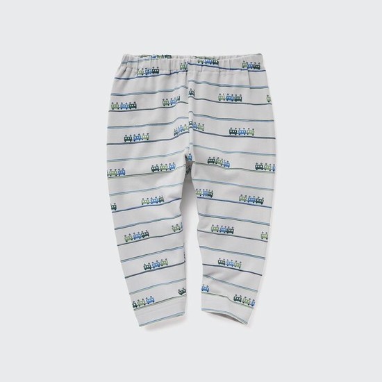 Uniqlo Relaxed Train Print Leginy Pre Babatka Svetlo Siva | JUXOLC-619