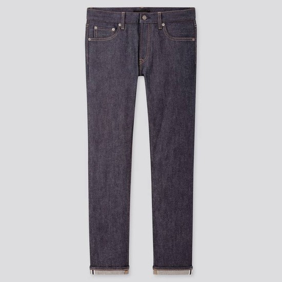 Uniqlo Selvedge Stretch Slim Fit (2020 Season) Džínsy Panske Námornícka Modrá | QJZYRI-296