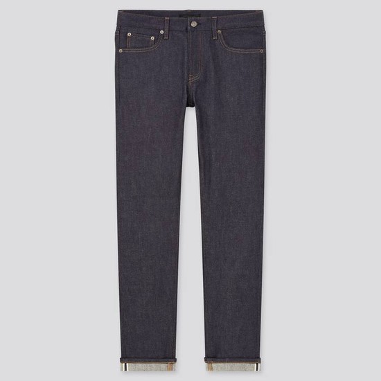 Uniqlo Selvedge Stretch Slim Fit (2021 Season) Džínsy Panske Námornícka Modrá | PJVOUK-684