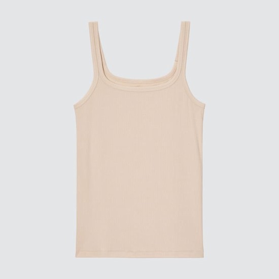 Uniqlo Silk Blend Airism Rebrovaný Bez Rukavov Vesty Damske Béžové | XYNWDI-872