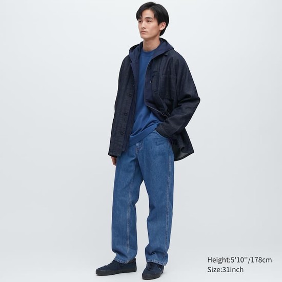 Uniqlo Siroke Topanky Leg Džínsy Panske Modre | CADHIR-061