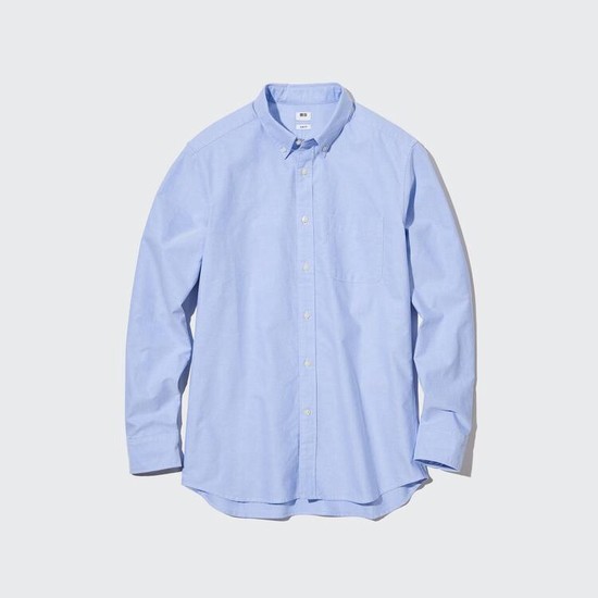 Uniqlo Slim Fit Oxford (Button-down Collar) Kosele Panske Modre | HYITFW-308