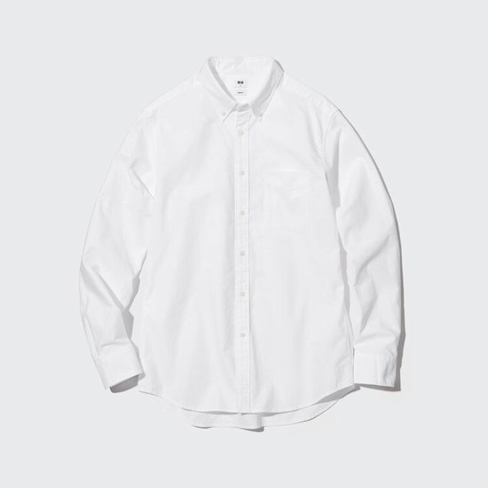 Uniqlo Slim Fit Oxford (Button-down Collar) Kosele Panske Biele | QXDTUC-120