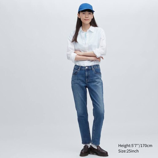 Uniqlo Slim Fit Rovno Leg Džínsy Damske Modre | JUYGOA-302