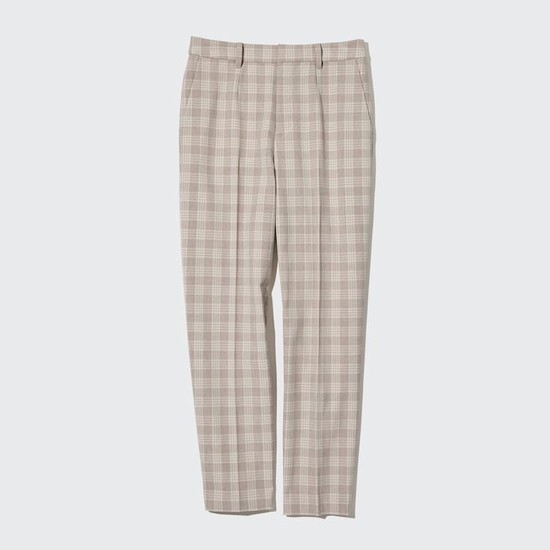 Uniqlo Smart Checked Ankle Length Nohavice Damske Béžové | LDQWEI-802
