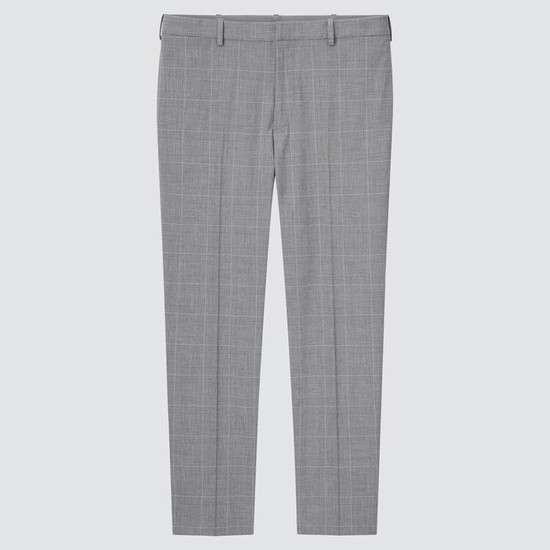 Uniqlo Smart Pohodlie Glen Checked Ankle Length (Long) Nohavice Panske Siva | ZOBCPA-206