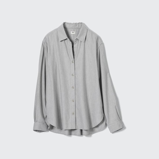 Uniqlo Soft Brushed Long Sleeved Kosele Damske Siva | EKIPFY-086