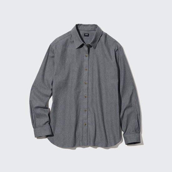 Uniqlo Soft Brushed Long Sleeved Kosele Damske Siva | XCVZKD-068
