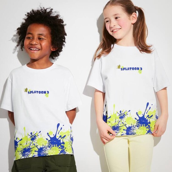 Uniqlo Splatoon 3 Ut Grafika Tricko Detske Biele | IRWFYO-320