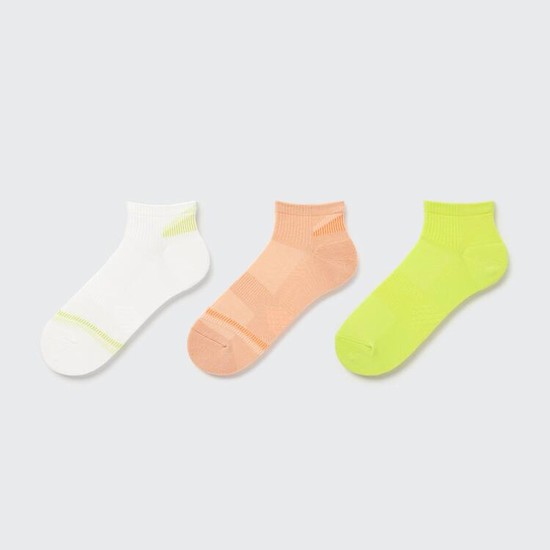 Uniqlo Sports Kratke (Three Pairs) Ponozky Damske Biele Oranžové Zelene | XKYNMA-798