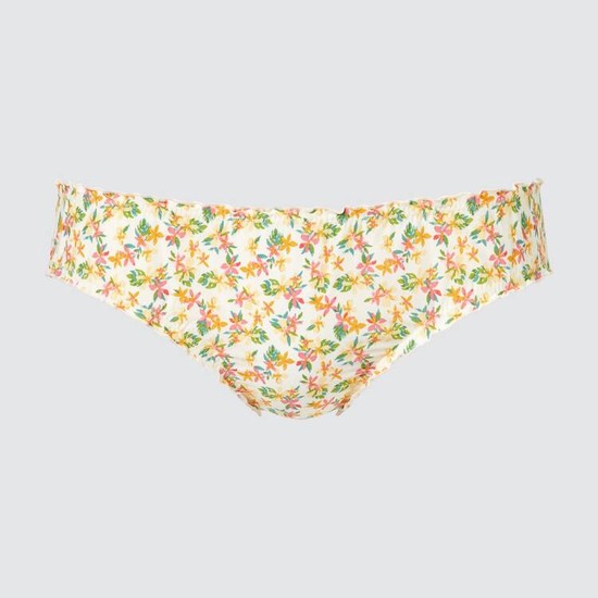 Uniqlo Stredne Rise Flower Print Frill Spodne Pradlo Damske Krém | YOSXHG-478