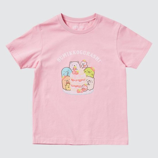 Uniqlo Sumikkogurashi Ut Grafika Tricko Detske Ruzove | JBMSZT-905