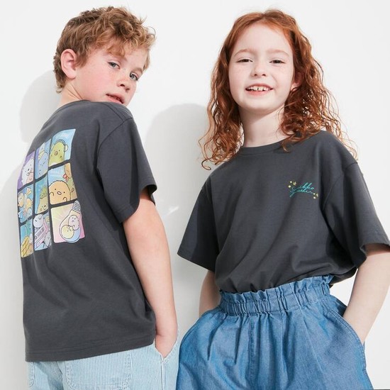 Uniqlo Sumikkogurashi Ut Grafika Tricko Detske Tmavo Siva | RZOUMC-624