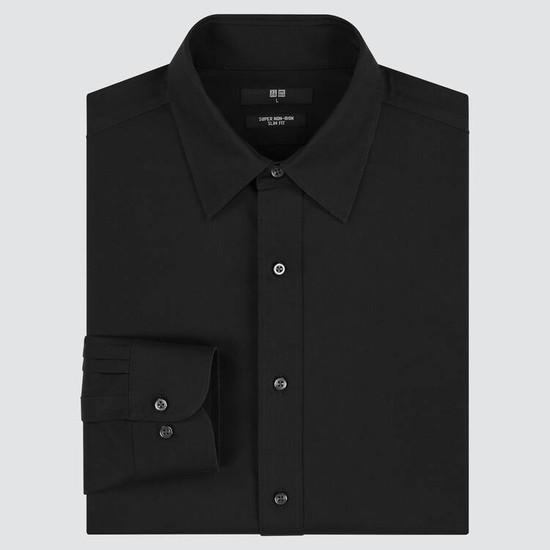 Uniqlo Super Non-iron Slim Fit (2021 Season) Kosele Panske Čierne | ZHBTLX-160