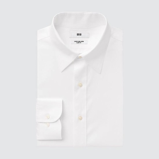 Uniqlo Super Non-iron Slim Fit (Semi-cutaway Collar) Kosele Panske Biele | XVDLUC-078