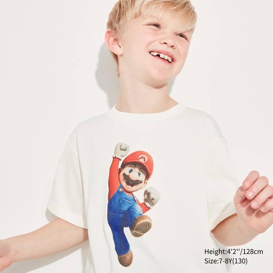 Uniqlo The Super Mario Bros Movie Ut Grafika Tricko Detske Biele | FXLEYC-916