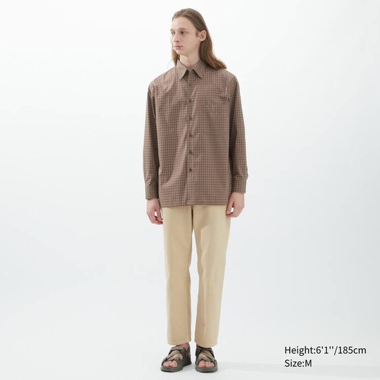 Uniqlo U Oversized Checked Bežná Kosele Panske Siva | FYLNUW-139