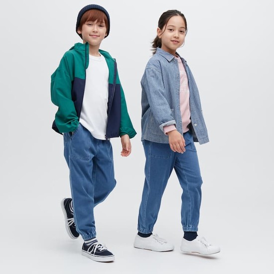 Uniqlo Ultra Stretch Denim Jogger Nohavice Detske Modre | CWRVIH-153