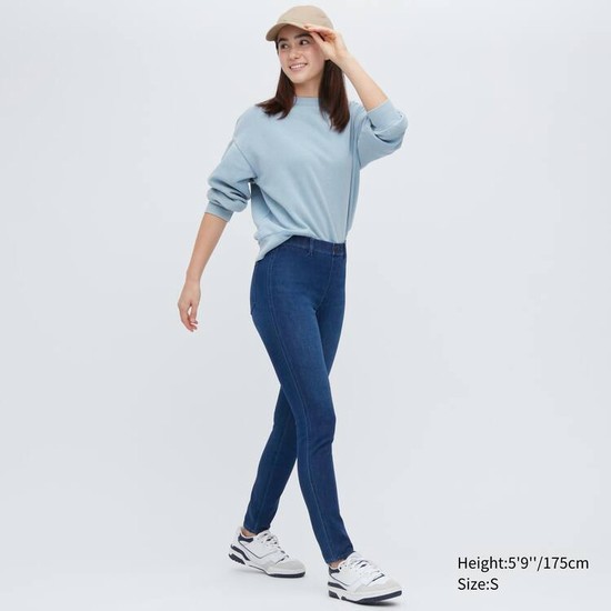 Uniqlo Ultra Stretch Denim (Long) Nohavice Damske Modre | FKDGVW-362