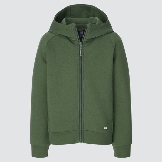 Uniqlo Ultra Stretch Dry Sweat Zipped Mikiny S Kapucňou Detske Olivovo Zelená | LCWTRH-640