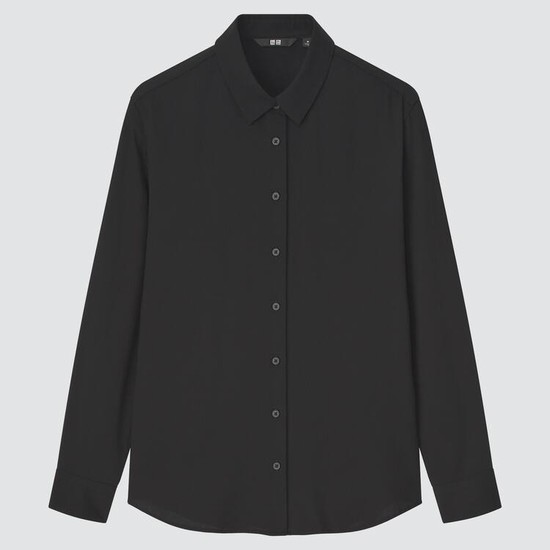 Uniqlo Viscose Long Sleeved Blúzky Damske Čierne | LYJXQU-785