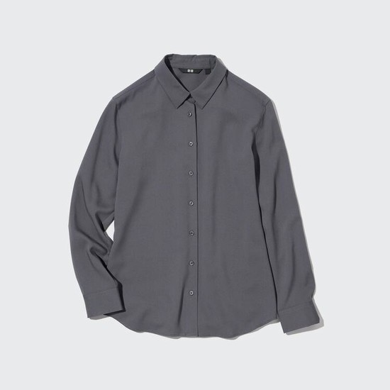 Uniqlo Viscose Long Sleeved Blúzky Damske Siva | YEIQXU-563