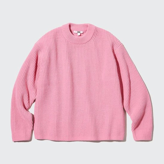 Uniqlo Washable Soft Knit Crew Neck Pleteniny Damske Ruzove | ORBGZV-742