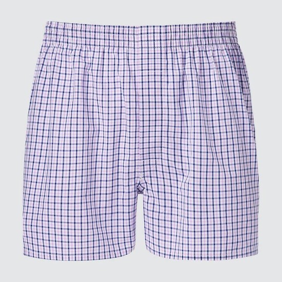 Uniqlo Woven Checked Boxer Spodne Pradlo Panske Svetlo Nachový | HSWEMC-923